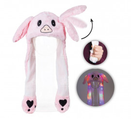 Chapéu com orelhas de porco com luz e movimento