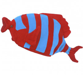 Chapéu de espuma de peixe vermelho e azul