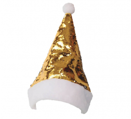 Santa Claus Hat Reflective Sequins Silver-Gold