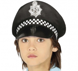 Chapéu de polícia com placa de prata