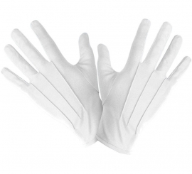 Luvas curtas brancas, tamanho grande