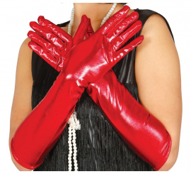 Luvas compridas vermelhas 44 cm