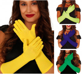 Luvas compridas em várias cores de 42 cm