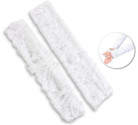 Luvas longas sem dedos de múmia ou fantasma