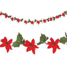 200cm Small Ponsetia Garland