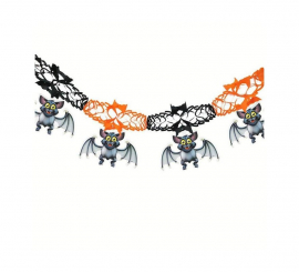Black and orange bats garland of 2 meters