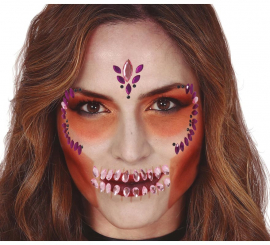 Lilac Skull Adhesive Face Jewelry