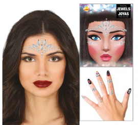 Silver Facial and Nail Jewelry Elegant Diamonds