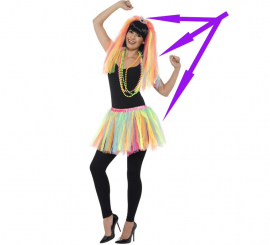 Adult 80's Girl Kit: Tiara, veil and tutu