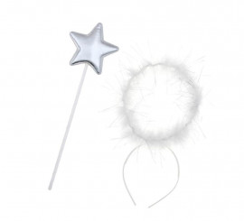 Kit Anjo Branco: Varinha e Tiara