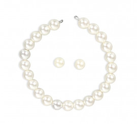 Kit Anos 50 Branco: Colar e Brincos de Pérolas