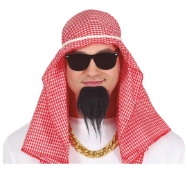 Kit Árabe Adulto: Lenço, Barba e Óculos