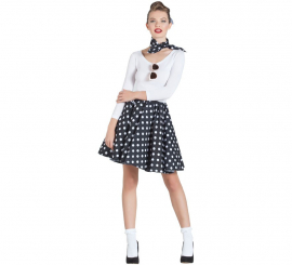 Black Pin Up Girl Kit for women: Skirt and Scarf