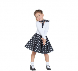 Kit Pin Up Girl Preto para Meninas: Saia e Lenço