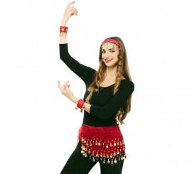 Adult Belly Dance Kit: Tiara, wristbands and belt