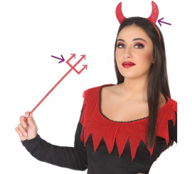 Kit Diabo: Tiara de Chifres e Tridente