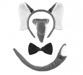 Gray Elephant Kit: Headband, Nose, Bowtie and Tail