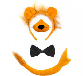 Kit Leão Laranja: Tiara, Nariz, Laço e Cauda