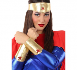 Kit Super Heroína: 2 pulseiras e tiara