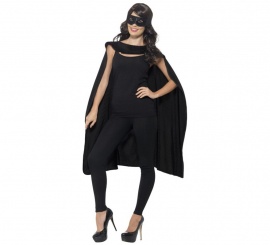 Adult Black Superhero Kit: Cape and Mask