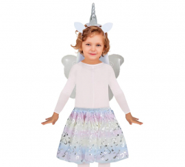 Kit Unicórnio Infantil: Tiara, Asas e Tutu