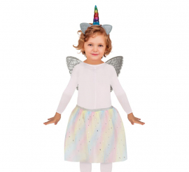 Kit Unicórnio Infantil: Tiara, Asas e Tutu