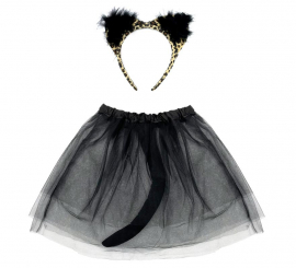 Kit Felino: Tutu e Tiara com orelhas
