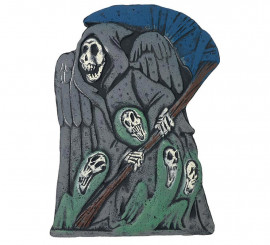 Lápide do Cemitério da Morte com asas 43x32