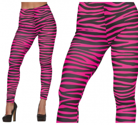 Leggings fúcsia com estampa de zebra para mulheres