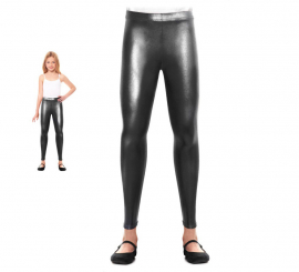 Black metallic leggings for girls