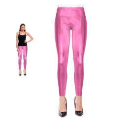 Leggings metálicas rosa para mulheres