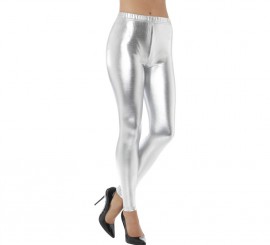 Women's Silver Metallic Tights
