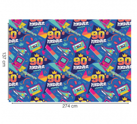 Toalha de mesa dos anos 90 137x274 cm