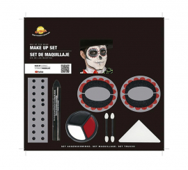 Maquiagem Catrina com bordas vermelhas