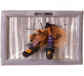 Luminous Frame with Witch's Feet 51x34x15 cm