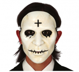 Máscara branca com cruz