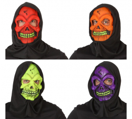 Skull mask with hood 4 assorted colors
