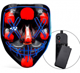 Máscara Assassina Assustadora com LED Azul