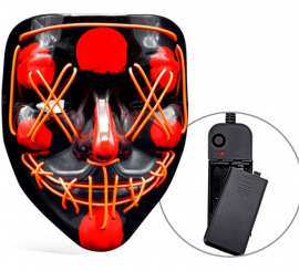 Máscara Assassina Assustadora com LED Vermelho