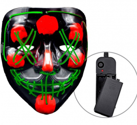 Máscara Assassina Assustadora com LED Verde