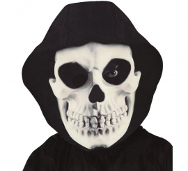 Máscara de caveira com capa de caneta gigante de papelão