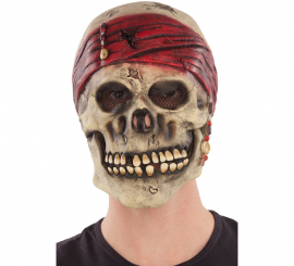 Máscara de caveira pirata para adultos