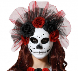 Máscara Catrina com Rosas