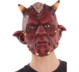 Máscara demoníaca com chifres para adultos
