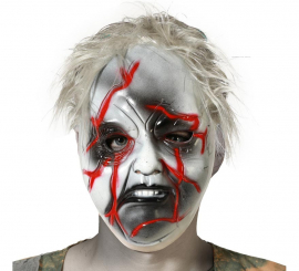 Máscara de fantasma ou zumbi com feridas