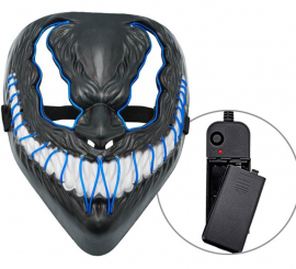 Máscara de Monstro com LED Azul
