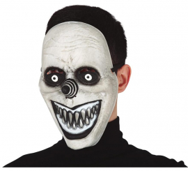 Máscara de palhaço sorridente de PVC cinza