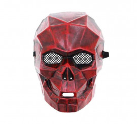 Máscara de caveira de demônio vermelho