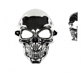 Máscara de caveira com efeito metálico