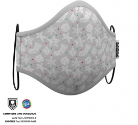 Enfeites de natal cinzentos para máscara higiênica adulta